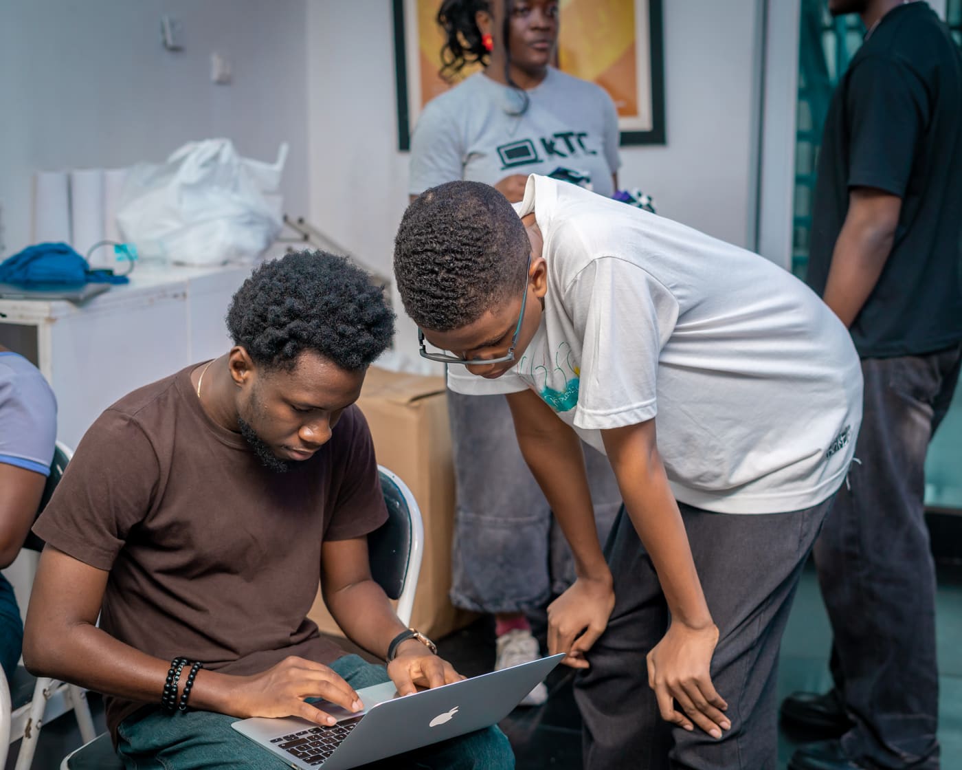 A tutor reviewing a student's code